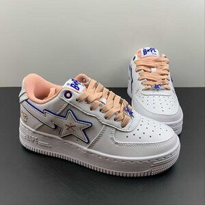 NWT Bape Sta Low Unisex Pink Embroidery Stars Unisex Shoes